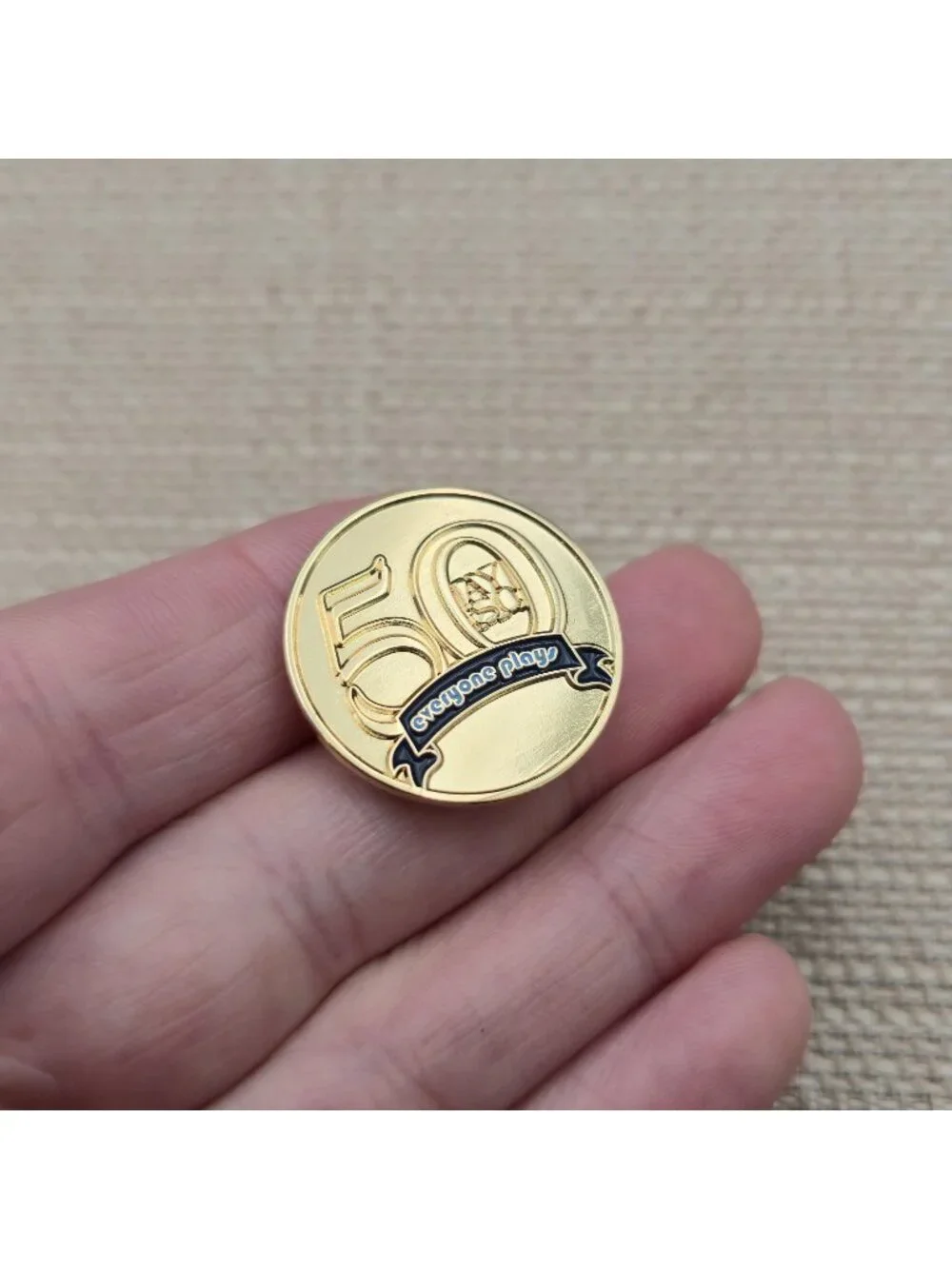 AYSO 50th Anniversary Everyone Plays Enamel Pin | Soccer Milestone Badge A8517